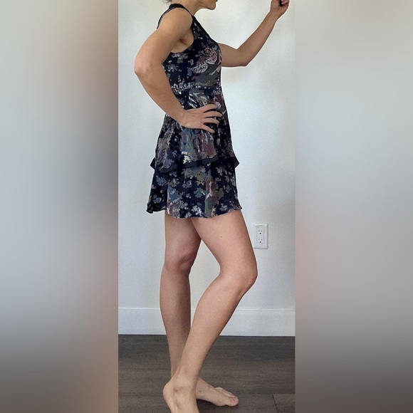 FREE PEOPLE Black velvety and lace flowy dress size 4 - Picture 5 of 12